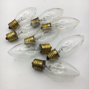 Candelabra Light Bulbs Clear Glass  Set of 8 Gold Screw Thread Base E12